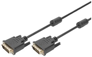 Kabel DVI Digitus AK-320101-030-S, ze złączem śrubowym, z rdzeniem ferrytowym, 3.00 m