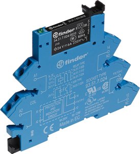 Przekaźnikowy moduł sprzęgający, serii 38 (szer. 6,2 mm)  Finder 38.61.7.024.4050   1 zestyk przełączny  1 szt.