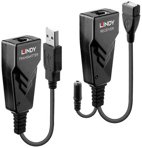 Lindy 42674 Network Expansion Module Nadajnik i odbiornik sieciowy Czarny Ekstender USB USB 2.0 LINDY 42674, przez kabel sieciowy RJ45, 100 m