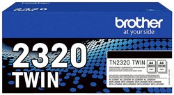 Oryginalne wkłady Brother Twin Pack TN-2320TWIN czarne na 2600 stron każdy Brother Toner TN-2320TWIN TN2320TWIN tusz oryginalny Czarny 2600 strony