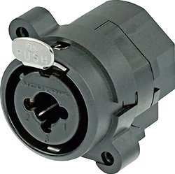 Złącze męskie XLR Neutrik NCJ9FI-H NCJ9FI-H, posrebrzany, złącze żeńskie z kołnierzem, wyjście kątowe, 1 szt.