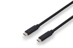 Kabel połączeniowy USB Type-C - USB 3.1 Gen 2 - USB Type-C do C (męski / męski) - długość 1,0 m - w pełni wyposażony - 5A - 10 Gbit / s - CE - czarny Kabel USB Digitus AK-300139-010-S, USB 3.2 Gen1 (USB 3.0), Złącze męskie USB-C®, Złącze męskie USB-C®, 1.