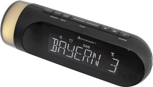 Radiobudzik soundmaster UR6600SW DAB+, UKW funkcja ładowania akumulatora, nastrojowe oświetlenie, funkcja budzika czarny