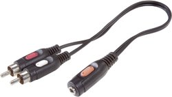 SpeaKa Professional kabel adaptera cinch/jack 2x wtyk cinch/gniazdo jack 3,5 mm czarny 1,5 m Kabel Cinch / Jack SpeaKa Professional SP-7870256  1.50 m