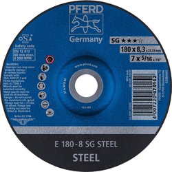 PFERD 62217826 Sg Steel Tarcza tnąca wygięta Średnica 180 mm Średnica otworu 22.23 mm  10 szt.