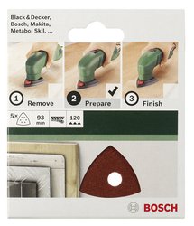 5-częściowy zestaw arkuszy ściernych do szlifierki trójkątnej K = 240 Papier ścierny delta Bosch Accessories  2609256A53  5 szt.