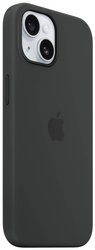Apple Silicon Case MagSafe Futerał backcase Apple iPhone 15 czarny Ładowarka indukcyjna, Odporny na wstrząsy