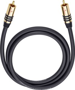 Cinch Audio Kabel [1x złącze męskie RCA/cinch - 1x złącze męskie RCA/cinch] 10.00 m czarny pozłacane styki Oehlbach NF Sub