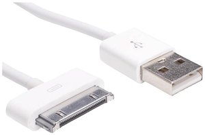 Kabel USB Akyga, Złącze męskie USB-A, Złącze męskie Apple 30 pin., 1.00 m