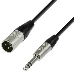Kabel mikrofonowy REAN XLR męski na 6,3 mm jack stereo 3 m XLR Kabel połączeniowy 3 m Adam Hall K4BMV0300 1 szt.