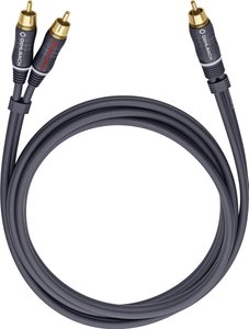 Kabel audio, Cinch Oehlbach 23705, [2x złącze męskie RCA/cinch - 1x złącze męskie RCA/cinch], 5.00 m, antracytowy