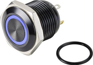 Przycisk TRU COMPONENTS GQ16F-10E/J/B/12V/A TC-9428164, 16 mm, 48 V/DC, 2 A, 1 szt.