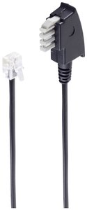 Shiverpeaks BASIC-S Wtyk TAE N na wtyk Western 6/2, z mostkiem, 10 m Fax kabel Shiverpeaks BS70120-6/2, 1 szt.
