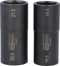 Zestaw nasadek 1/2", do felg aluminiowych do Forda, 18,5 / 19,5 / 20,5 / 21,5 mm, 2 szt. Zestaw kluczy nasadowych KS Tools 515.0895 515.0895