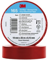 Taśma izolacyjna 3M Temflex™ 165 165RD6E Temflex™ 165 (D x S) 25 m x 19 mm 25 m 1 szt.