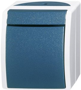 Przełącznik krzyżowy Busch-Jaeger Ocean, natynkowy 2601/7 W-53, niebieski, zielony 1 szt.