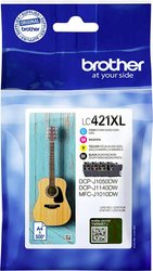Brother atrament LC-421XLVAL tusz oryginalny Combi-Pack Czarny, Cyjan, Żółty, Magenta LC421XLVAL