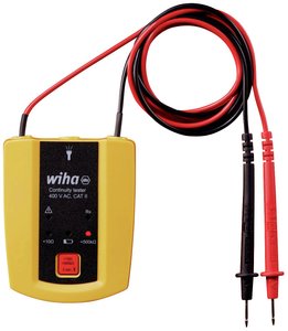 Tester ciągłości Wiha do 400 V AC, CAT II z 2 bateriami AAA (45222) Tester ciągłości Wiha 45222 CAT II 600 V