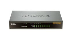 8-portowy D-Link Fast Ethernet PoE niezarządzalny przełącznik pulpitu Switch D-Link DES-1008PA, 8 Portów, 100 MBit/s, funkcja PoE