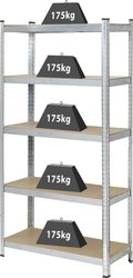 Regał warsztatowy, wzmocniony TOOLCRAFT TO-7863108, metal, MDF, Maks. obciążenie: 875 kg