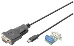 Przejściówka, adapter szeregowe, USB, USB 2.0, USB-C® Digitus DA-70168, [1x USB, złącze męskie USB-C 2.0, złącze męskie USB-C - 1x złącze męskie RS485]