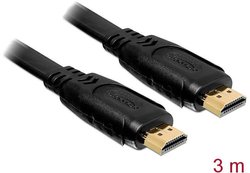 Kabel Delock High Speed HDMI z Ethernetem, złącze męskie HDMI a - złącze męskie HDMI typ a, płaski, 3 m Kabel HDMI Delock DELOCK Kabel HDMI A-A St/St flach 3,0m 82671, 3.00 m