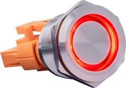 Przycisk stalowy z mikrowyłącznikiem, zatrzaskowy, podświetlenie LED zielone, IP67, IK10, 3A/250V Przełącznik przyciskowy Joy-it BUTTON22A-L-GR BUTTON22A-L-GR, 24.80 mm, 250 V, 3 A, 1 szt.