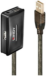 Kabel USB LINDY, USB 2.0, Złącze męskie USB-A, Złącze żeńskie USB-A, Złącze żeńskie USB-A, Złącze żeńskie USB-A, Złącze żeńskie USB-A, 10.00 m