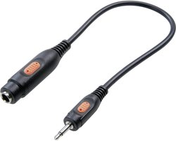 SpeaKa Professional SP-7870652  Jack Audio Przejściówka, adapter [1x złącze męskie jack 3,5 mm - 1x złącze żeńskie jack 6,3 mm] czarny