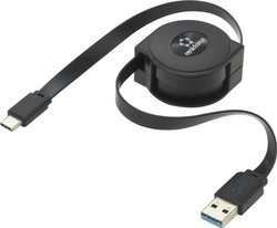 Kabel USB Renkforce, USB 3.2 Gen1 (USB 3.0), Złącze męskie USB-C®, Złącze męskie USB-A, 0.80 m