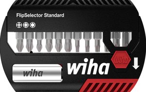 Zestaw bitów FlipSelector Standard 25 mm Phillips, Pozidriv, TORX 15 szt. 1/4'' C6,3 z zaczepem na pasek (39060) Bity Wiha FlipSelector 39060 1 szt. krzyżakowy Phillips, krzyżakowy Pozidriv, TORX