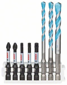 Zestaw bitów Impact Control wkrętaka, 8-częściowy, zmieszany z wiertłem wielozadaniowym Zestaw bitów Bosch Accessories  2608577144