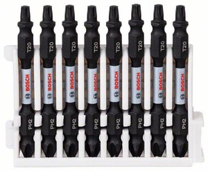 Zestaw podwójnych końcówek wkręcających Impact Control, 8-częściowy, PH2-T20, 65 mm Bity dwustronne Bosch Accessories  2608522335 1 zest.
