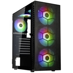 Kolink Observatory HF Mesh Midi Tower Obudowa do komputera czarny z 2 wentylatorami, z 4 wentylatorami LED