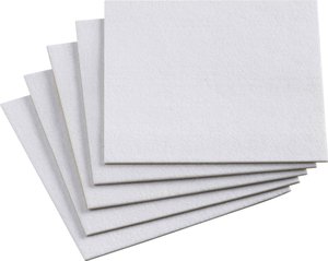 ślizgacze filcowe samoprzylepne, 200 x 200 mm, białe, 5 sztuk Podkładki filcowe Metafranc WU0645546 WU0645546  1 zest.