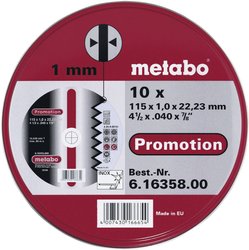 Tarcza tnąca prosta Metabo  616358000 115 mm 10 szt.