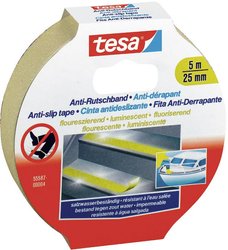 tesa® taśma antypoślizgowa — fluorescencyjna, dla większego bezpieczeństwa w śliskich miejscach Taśma antypoślizgowa tesa 55580-00000-11 (D x S) 5 m x 25 mm 5 m 1 szt.