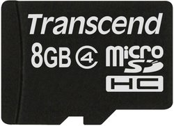 Karta pamięci microSDHC Transcend TS8GUSDC4, 8 GB, Class 4, 20 MB/s / 5 MB/s