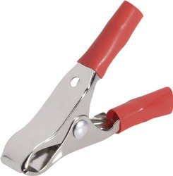 Zacisk krokodylowy czerwony Maksymalny zakres zacisku: 26.8 mm Długość: 100 mm BKL Electronic 072450 1 szt.