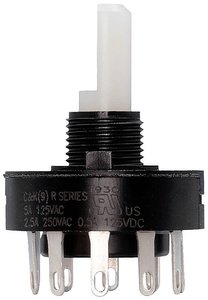 Przełącznik obrotowy C & K Switches R10015RS02Q, 125 V, 125 V/DC, 5 A, Pozycje przełączenia 10, 1 szt.