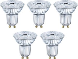 GU10  LED  4.3 W = 50 W  ciepła biel  W kształcie reflektora   Żarówka LED OSRAM 4058075090460 GU10 4.3 W = 50 W 350 lm ciepła biel 5 szt.
