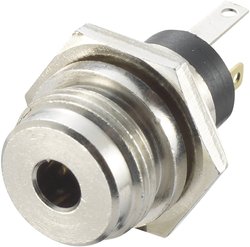 Złącze męskie jack 3,5 mm TRU COMPONENTS 718951, niklowany, złącze żeńskie do wbudowania pionowego, 1 szt.