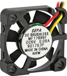 Wentylator osiowy SEPA MF17B05FSE, 5 V/DC, 1.1 m³/h, (D x S x W) 17 x 17 x 4.5 mm