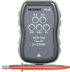 Tester bezpieczników różnicowoprądowych Voltcraft VC-34 Tester FI VOLTCRAFT VC-34 CAT III 250 V