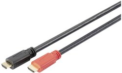 Kabel połączeniowy DIGITUS HDMI High Speed z Ethernetem i wzmacniaczem sygnału  Kabel HDMI Digitus DB-330118-100-S DB-330118-100-S, pozłacane styki, 10 m