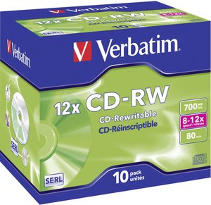 Pudełko na dyski CD-RW firmy Verbatim CD-RW Verbatim 43148 10 szt.