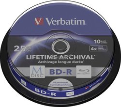 Verbatim M-Disc BR-D 25 GB 4x 10x do zadruku M-Disc Blu-ray Verbatim 43825 10 szt.