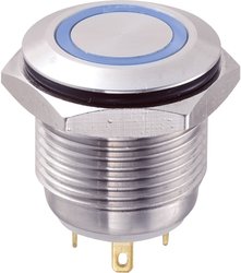 Przycisk wandaloodporny chwilowy TRU COMPONENTS GQ16F-10E/J/B/12V, 1 x wył/(wł), IP65, 1 szt.