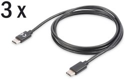 Kabel USB Digitus AK-880908-010-S, USB 2.0, Złącze męskie USB-C®, Złącze męskie USB-C®, 1.00 m