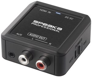 Konwerter HDMI, Cinch SpeaKa Professional SP-10094284, [1x złącze żeńskie HDMI - 1x złącze żeńskie RCA/cinch, złącze żeńskie jack 3,5 mm]
